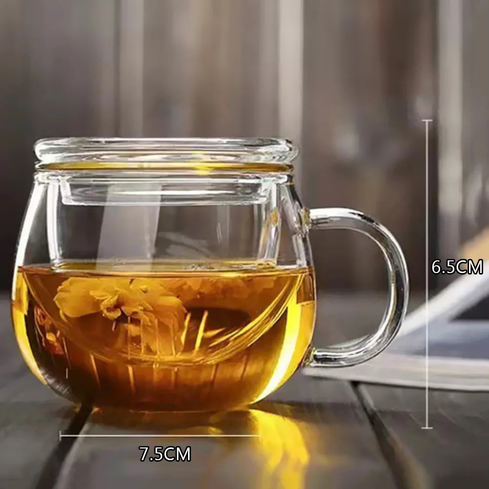 Thickened Glass Mug with Cover Couple Cups 350Ml Glass Cup Heat-Resisting Wine Tea Mugs Milk Espresso Coffee Cup Drinkware