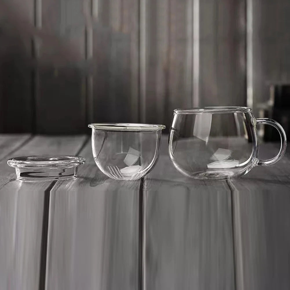 Thickened Glass Mug with Cover Couple Cups 350Ml Glass Cup Heat-Resisting Wine Tea Mugs Milk Espresso Coffee Cup Drinkware