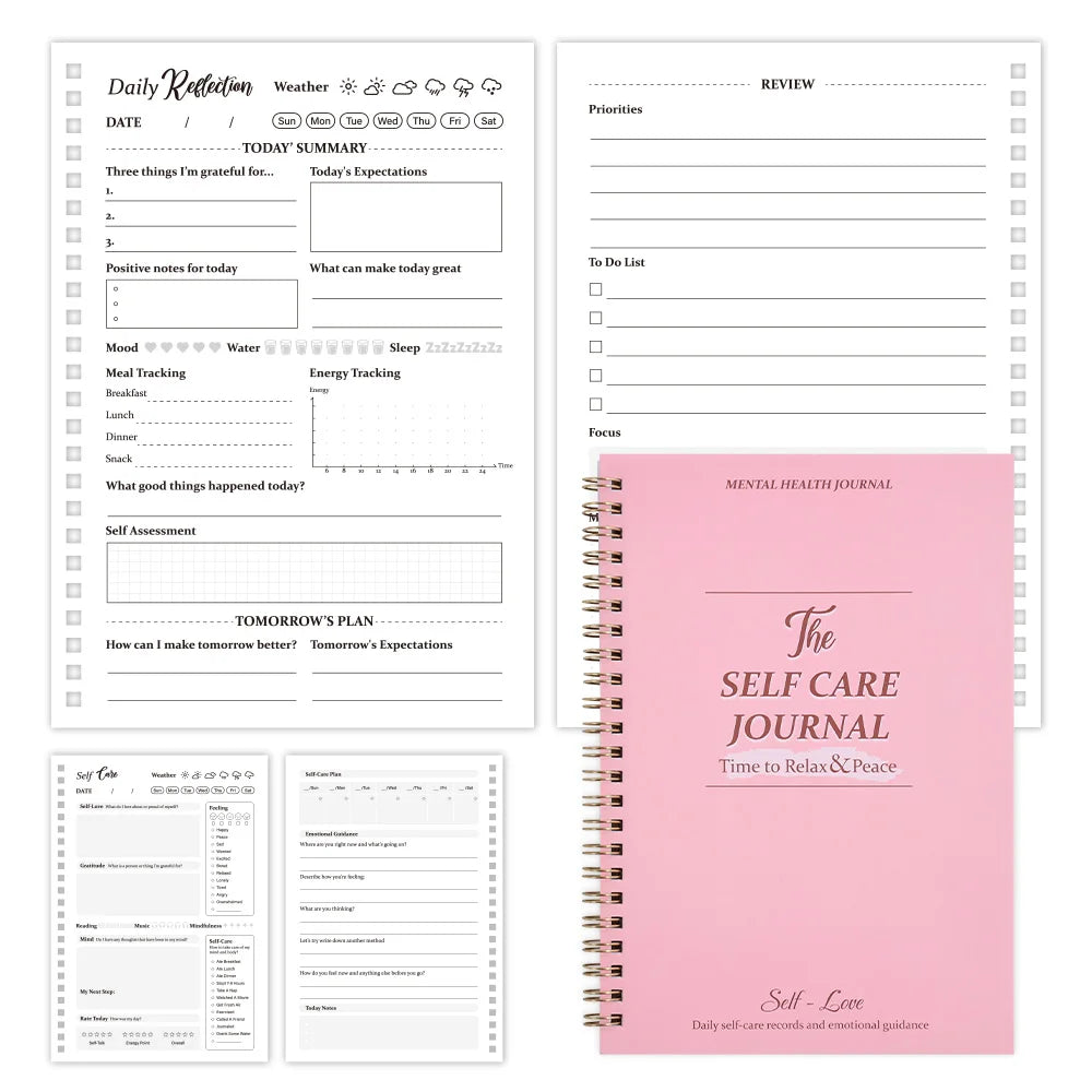 50 Sheets A5 Daily Self Care Journal Undated Guide Daily Planner for More Affirmation Reflection Optimism Positivity Happiness