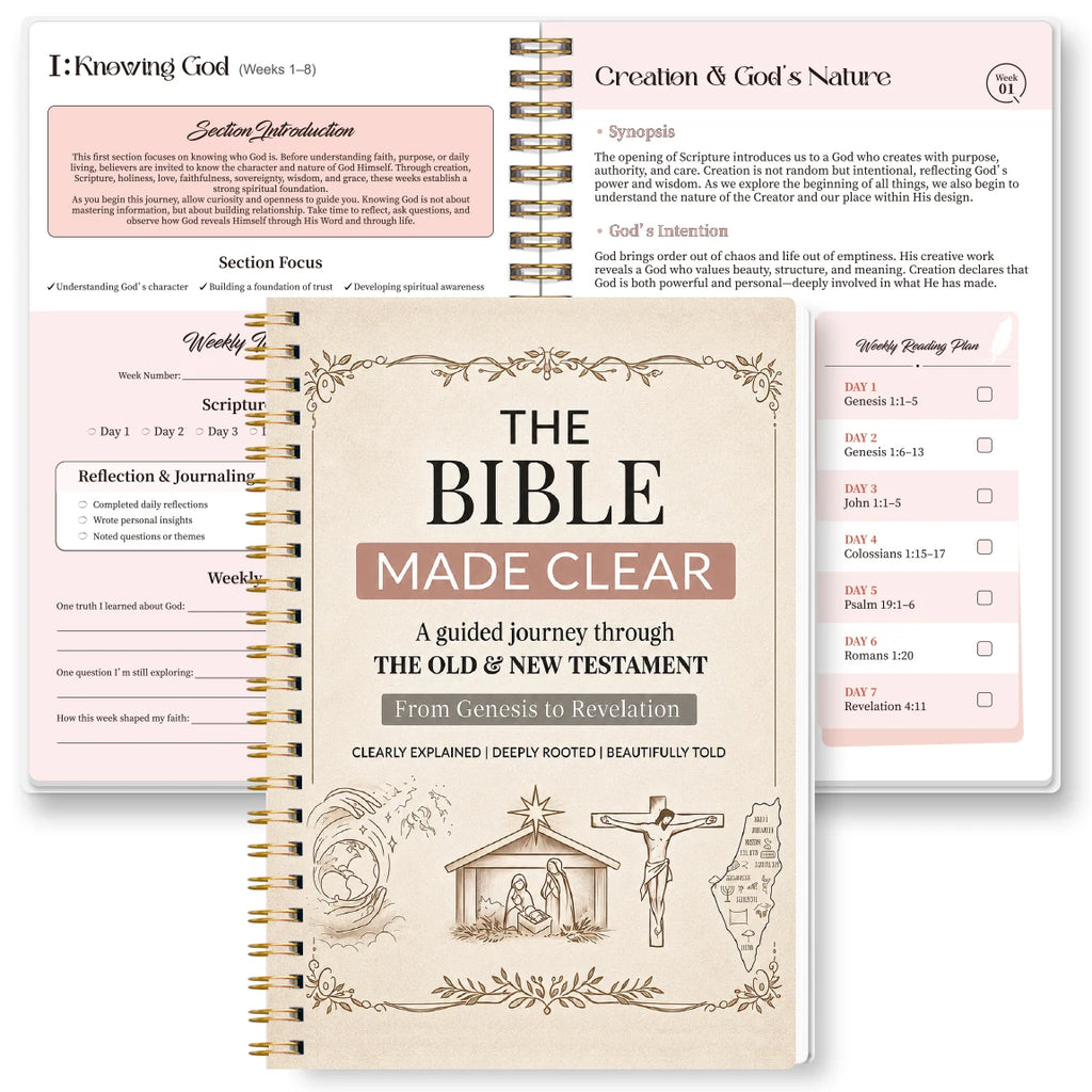 1Pc 8-Week Bible Study Planner, 8.15×5.67In Twin-Wire Devotional Journal, Scripture Reading & Reflection Notebook