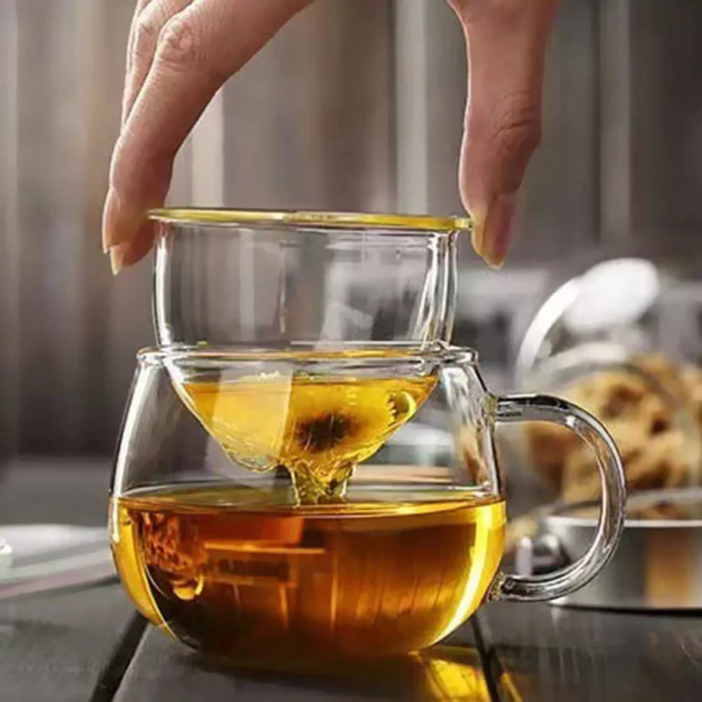 Thickened Glass Mug with Cover Couple Cups 350Ml Glass Cup Heat-Resisting Wine Tea Mugs Milk Espresso Coffee Cup Drinkware