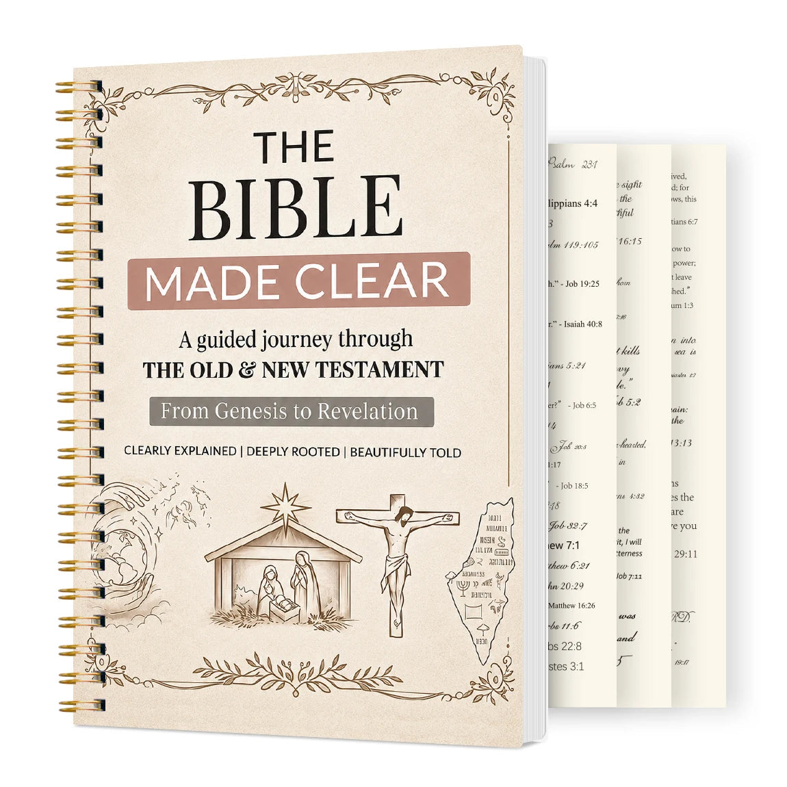 1Pc 8-Week Bible Study Planner, 8.15×5.67In Twin-Wire Devotional Journal, Scripture Reading & Reflection Notebook