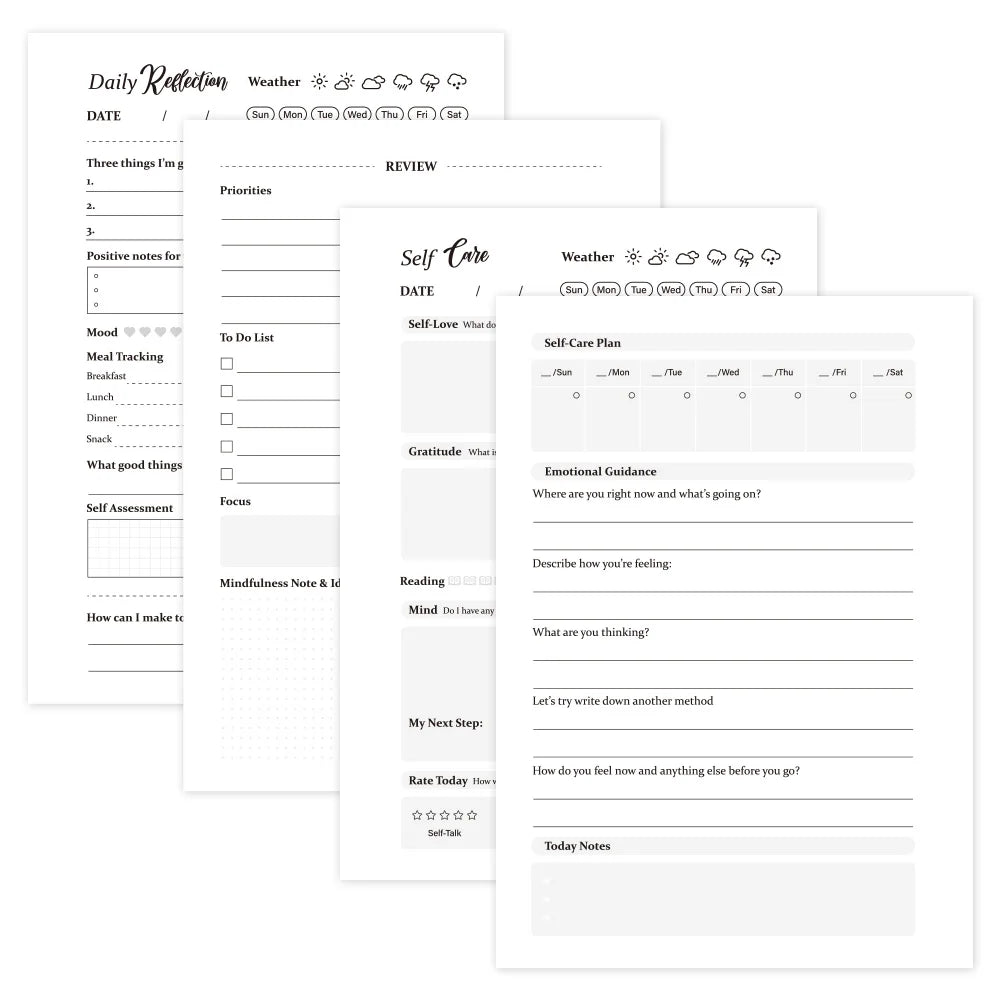 50 Sheets A5 Daily Self Care Journal Undated Guide Daily Planner for More Affirmation Reflection Optimism Positivity Happiness