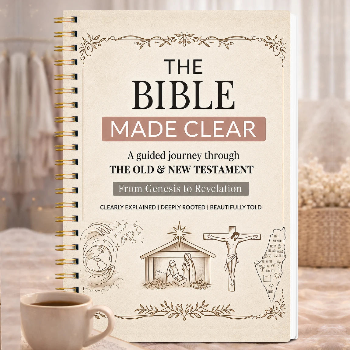 1Pc 8-Week Bible Study Planner, 8.15×5.67In Twin-Wire Devotional Journal, Scripture Reading & Reflection Notebook
